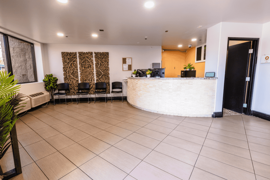 Welcoming reception area at Axiom Care's addiction treatment center in Mesa, providing a supportive environment for recovery and rehabilitation.