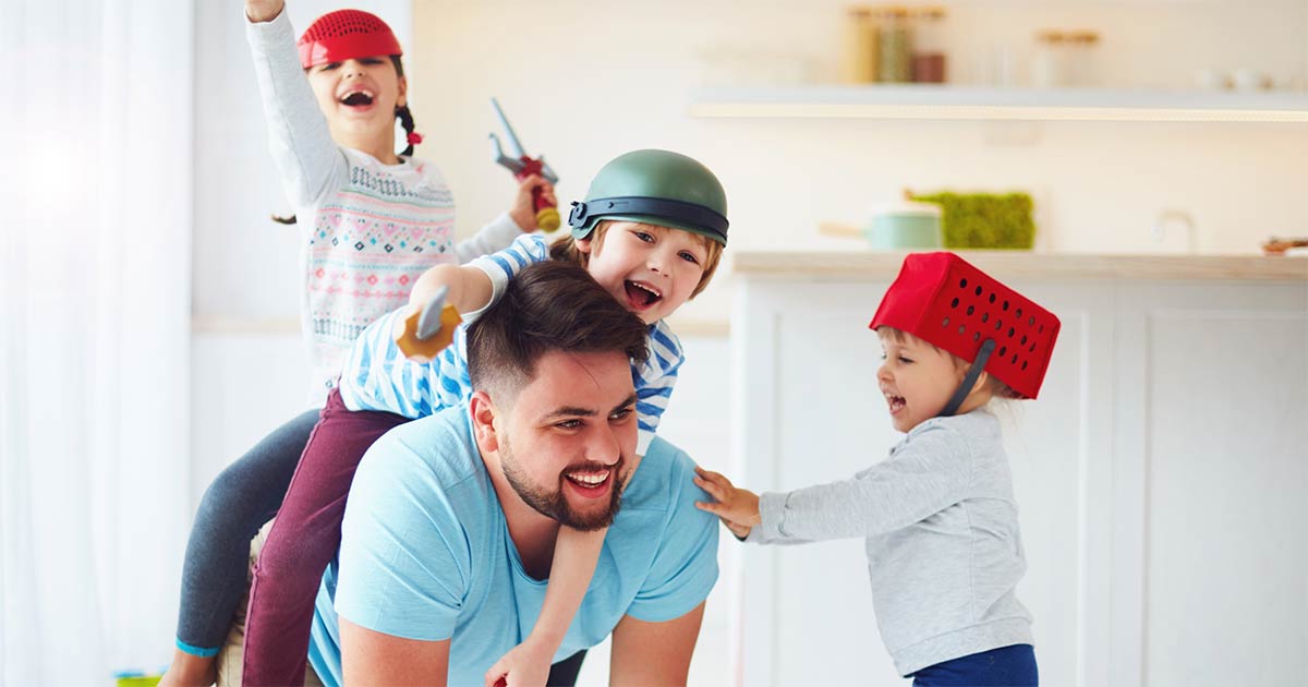 Drug Addict Recovery Dad Playing with His Daughters
